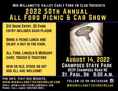 50th Annual All Ford Picnic & Car Show