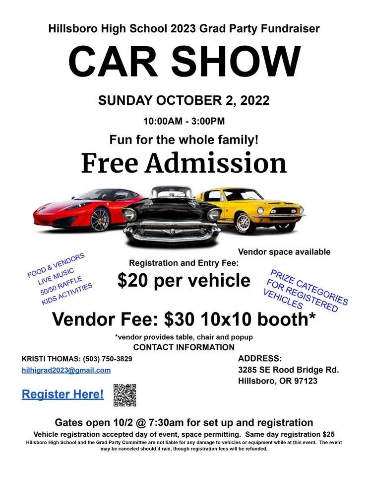 Hillsboro High School 2023 Grad Party Fundraiser Car Show