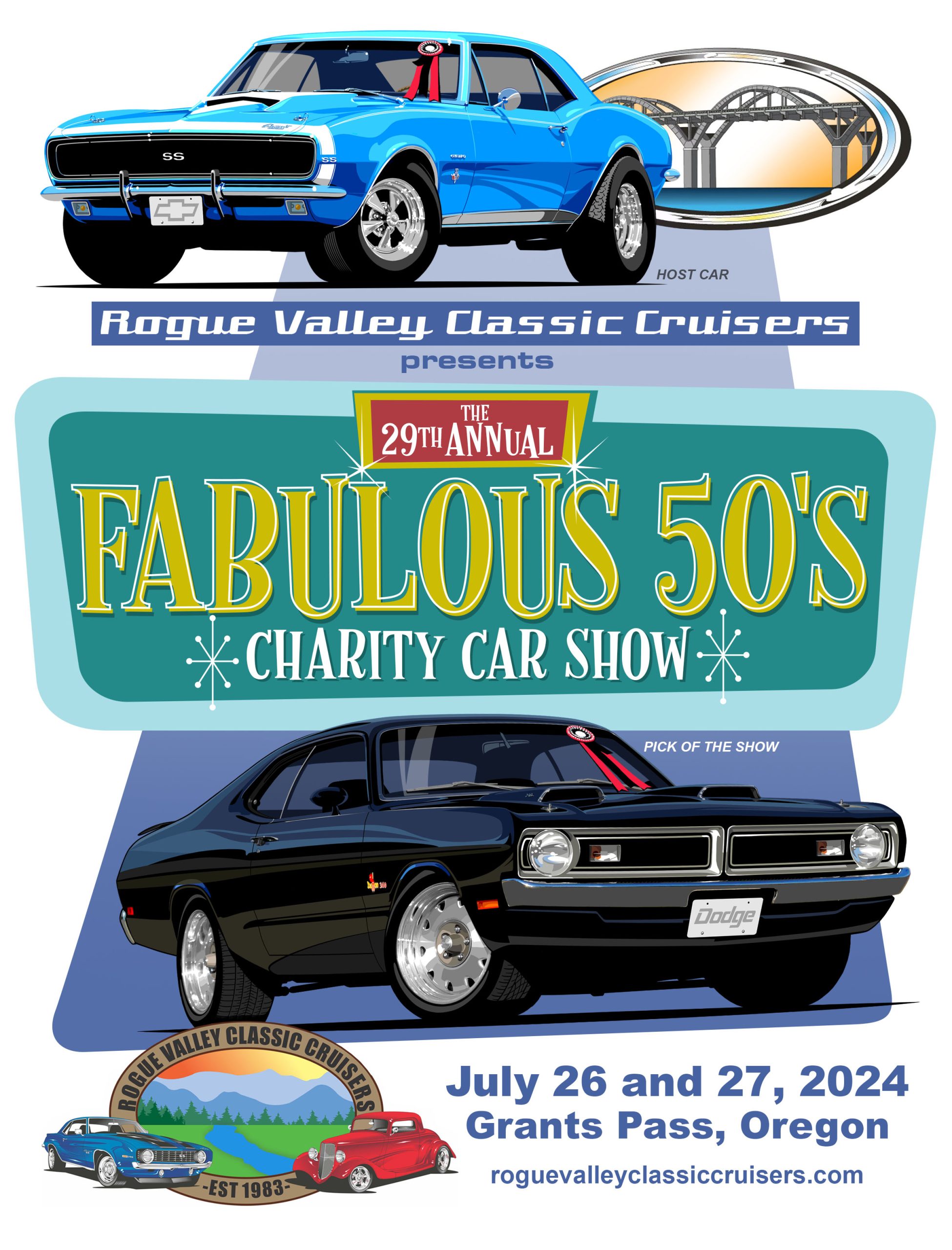 2024 Fabulous 50's Charity Car Show Poster